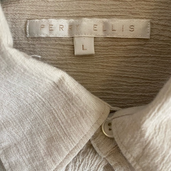 Vintage tan button down top - Picture 5 of 6